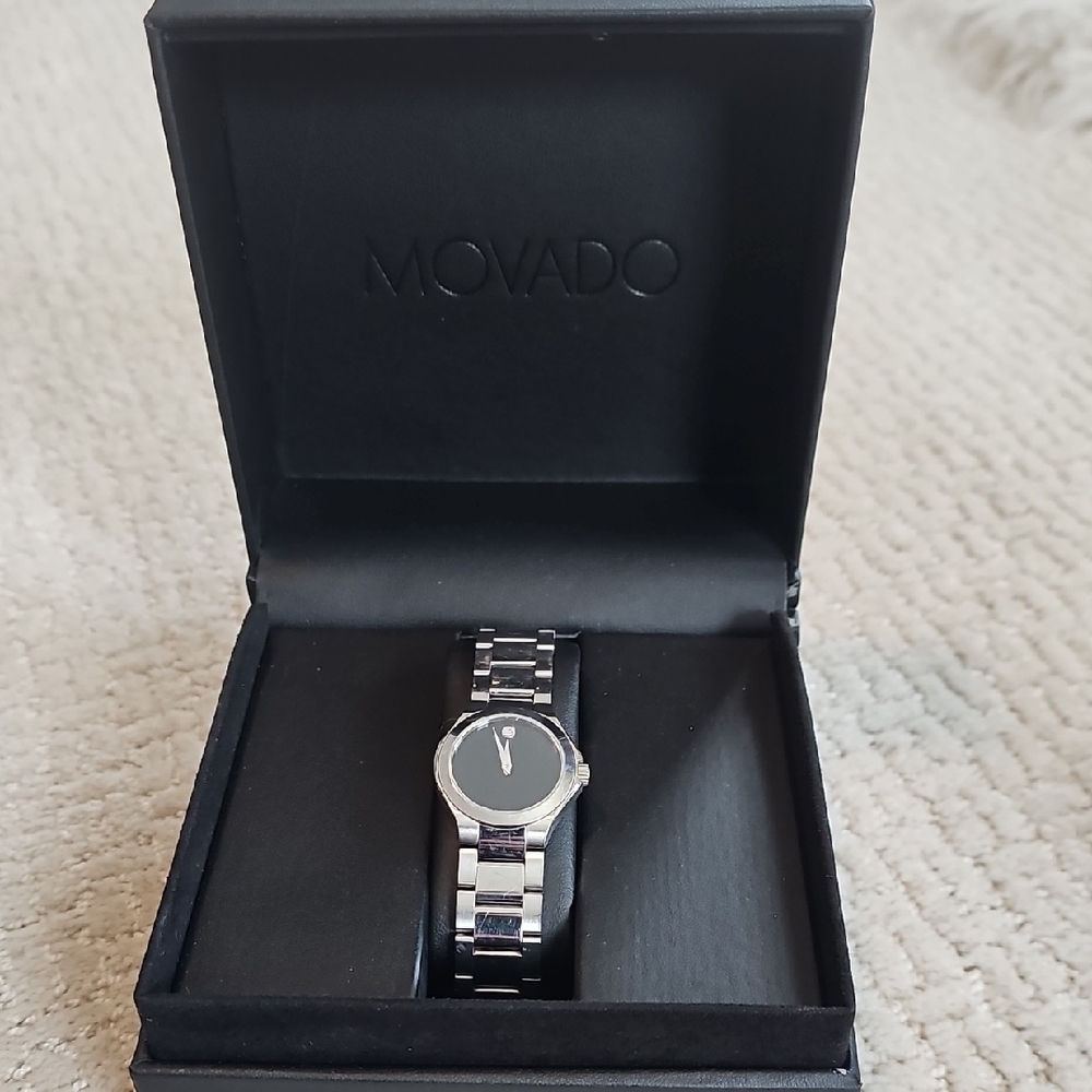 Movado Silver and Black Woman's Watch